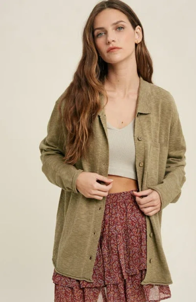 Wishlist Knit Shacket In Green