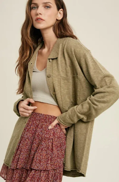 Wishlist Knit Shacket In Green