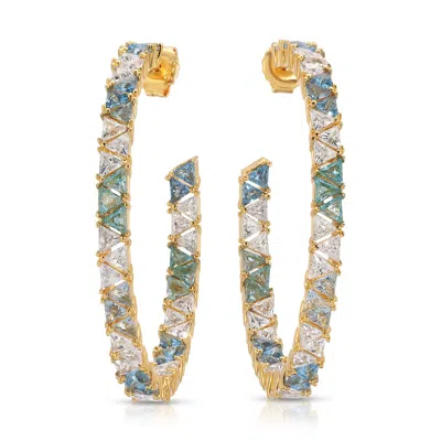 Native Gem Women's Blue Maré Hoop Earrings In Gold