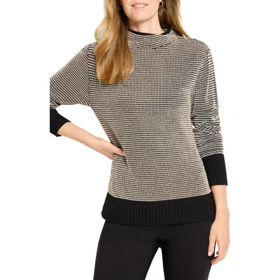 Nic + Zoe Nic+zoe Funnel Neck Pixel Knit Sweater In Multi
