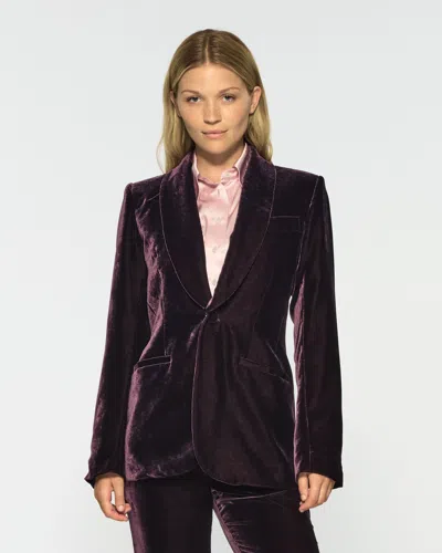 Serena Bute Velvet Blazer In Purple