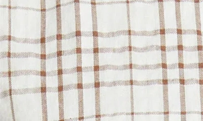 Princess Polly Cottesloe Check Cotton Blend Button-up Shirt In Brown