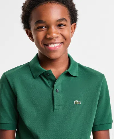 Lacoste Big Boys Cotton Petit Pique Polo Shirt In Green