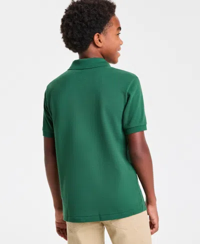 Lacoste Big Boys Cotton Petit Pique Polo Shirt In Green