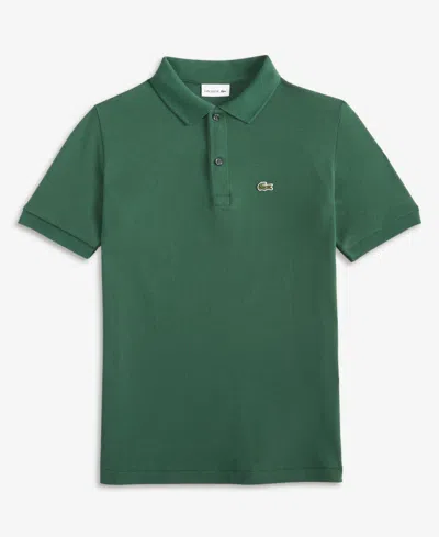 Lacoste Big Boys Cotton Petit Pique Polo Shirt In Green