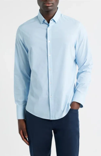 Mizzen + Main Mizzen+main Leeward No Tuck Trim Fit Performance Button-up Shirt In Blue