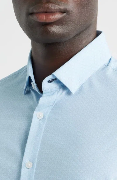Mizzen + Main Mizzen+main Leeward No Tuck Trim Fit Performance Button-up Shirt In Blue
