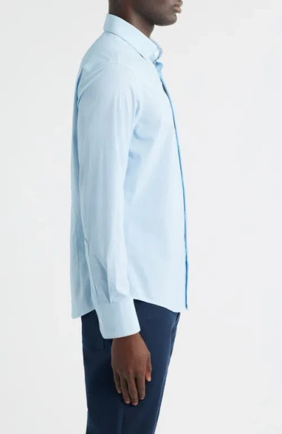 Mizzen + Main Mizzen+main Leeward No Tuck Trim Fit Performance Button-up Shirt In Blue