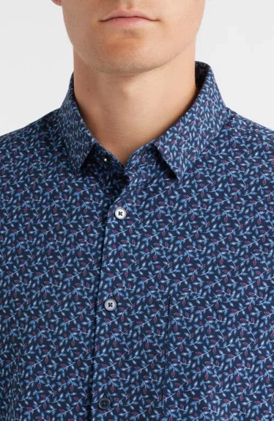 Mizzen + Main Mizzen+main Leeward Trim Fit Short Sleeve Performance Button-up Shirt In Multi