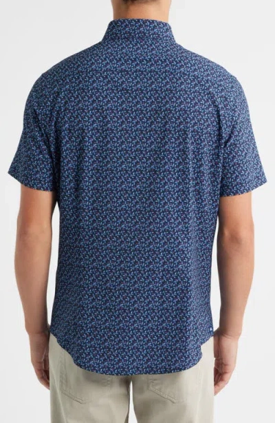 Mizzen + Main Mizzen+main Leeward Trim Fit Short Sleeve Performance Button-up Shirt In Multi
