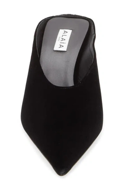Alaïa Alaia Black Velvet Cube-heeled Mule Women In Multi