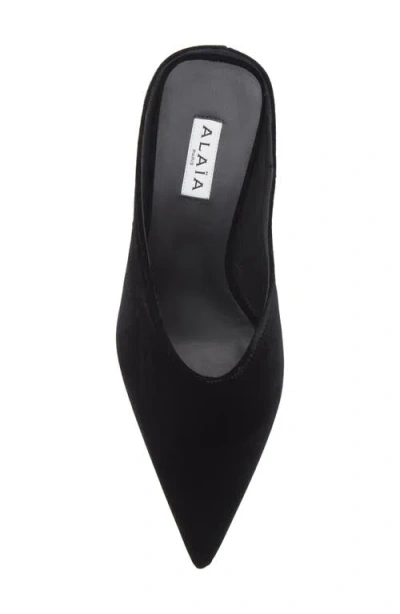 Alaïa Alaia Black Velvet Cube-heeled Mule Women In Multi