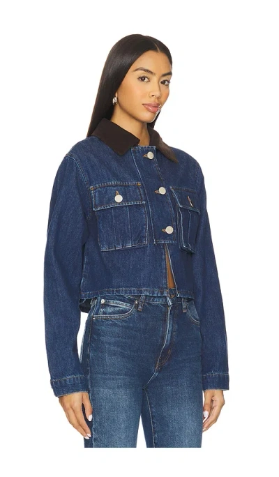 Aligne Ethan Crop Denim Jacket In Blue