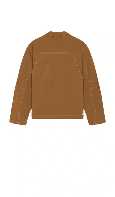 Nike Summit Acg Long Sleeve Collared Overshirt In Brown