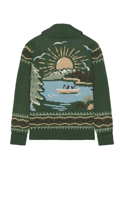 Faherty Camp Cardigan Forest Lake In Green