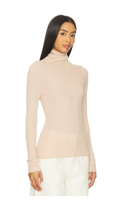 Enza Costa Cashmere Jersey New Classic Turtleneck Sweater In Neutral