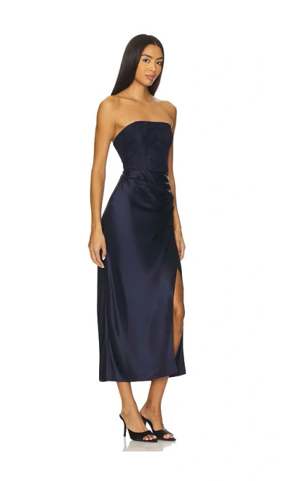 Cami Nyc Echo Strapless Mixed Media Dress In Blue