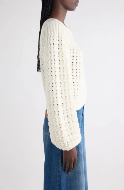 Chloé Jacquard Logo Cardigan Sweaters And Cardigans White In Neutral