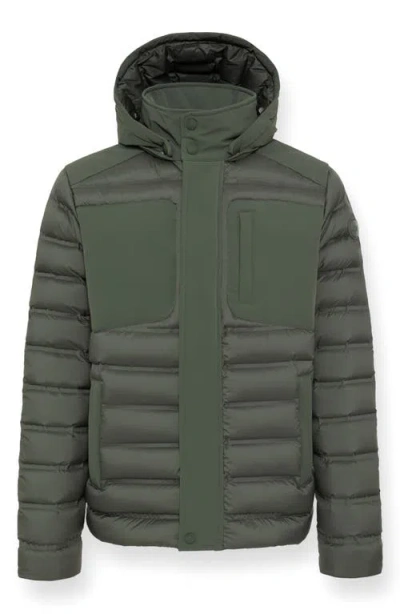 Colmar Seamless Water Repellent Hooded Down Jacket In Green