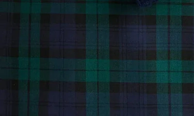 Vineyard Vines Long Sleeve Plaid Wool Blend Popover Shirtdress In Green