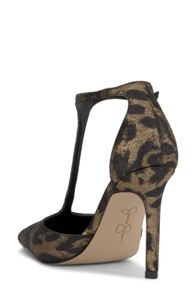 Jessica Simpson Willna T-strap Pointed Toe Pump In Animal Print