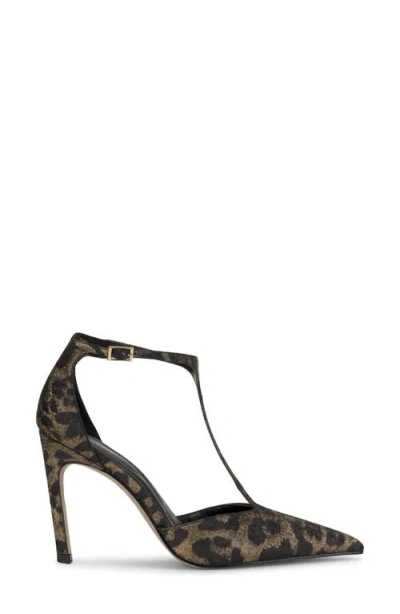 Jessica Simpson Willna T-strap Pointed Toe Pump In Animal Print