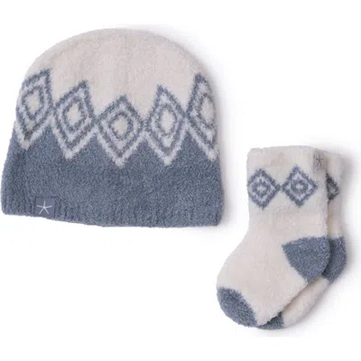 Barefoot Dreams Cozychic Lite® Fair Isle Beanie & Socks Set In Blue