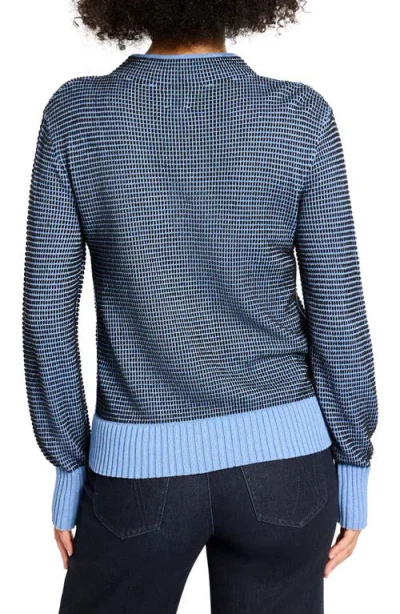 Nic + Zoe Nic+zoe Funnel Neck Pixel Knit Sweater In Animal Print