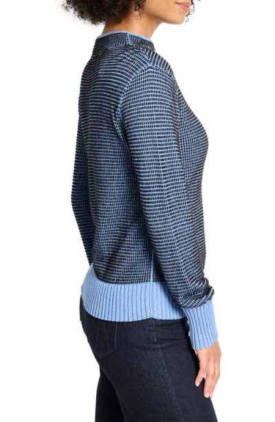 Nic + Zoe Nic+zoe Funnel Neck Pixel Knit Sweater In Animal Print