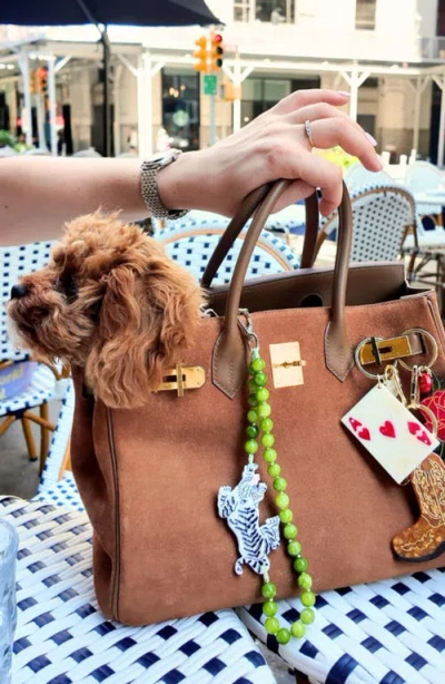 Solar Eclipse Hand Painted Mini Ace Key Chain Bag Charm In Gold