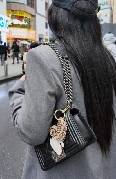 Solar Eclipse Handmade Heart Key Chain Bag Charm In Gold