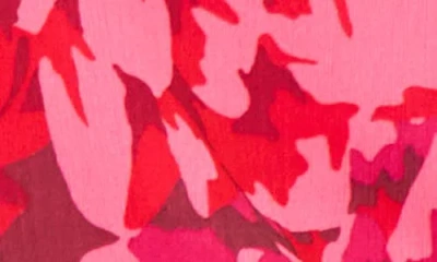 Vince Camuto Floral Print Cowl Neck Sleeveless Top In Pink