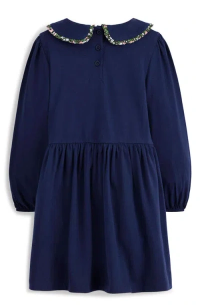Mini Boden Kids' Appliqué Cotton Jersey Dress In Blue