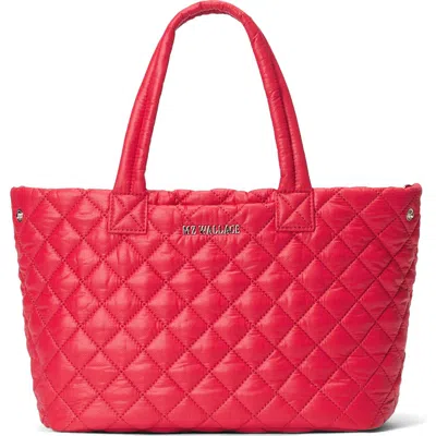 Mz Wallace Small Metro Quilted Nylon City Tote In Red