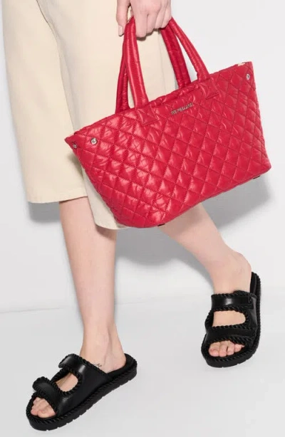 Mz Wallace Small Metro Quilted Nylon City Tote In Red