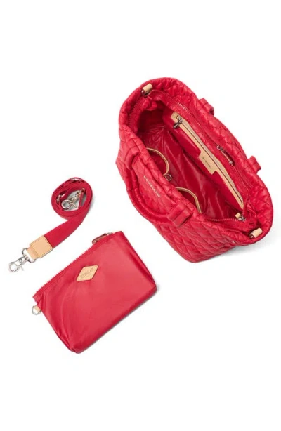 Mz Wallace Small Metro Quilted Nylon City Tote In Red