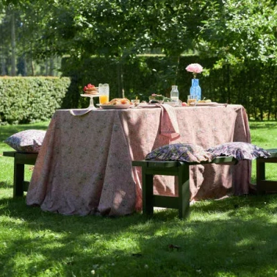 Sophie Williamson Design Tablecloth Mussels From Brussels In Pink