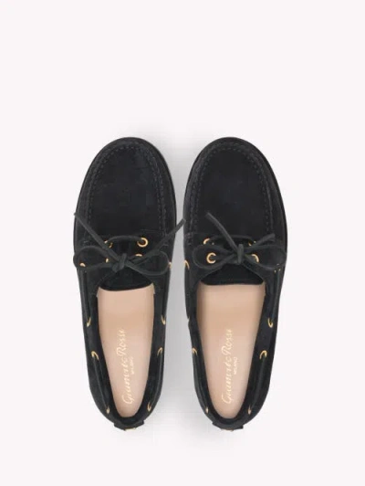 Gianvito Rossi Vandèe Suede Boat Shoes In Blue