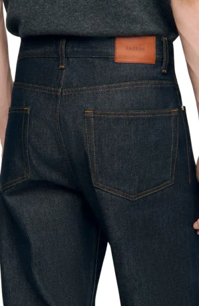 Sandro Regular Jeans In Raw Denim In Black