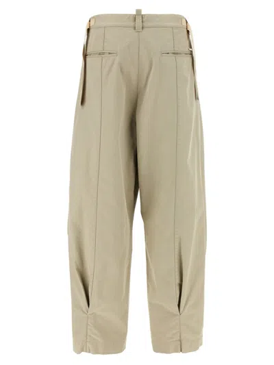 Dsquared2 Tailored Pleated Trousers With Button Detailing In Nude