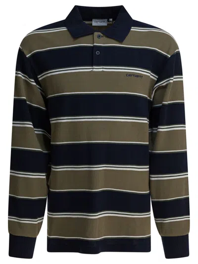 Carhartt Malone Long-sleeved Rugby Polo T-shirt In Green