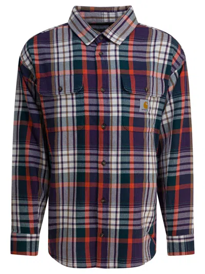 Carhartt Tamblyn Plaid Check Long-sleeved Shirt In Blue