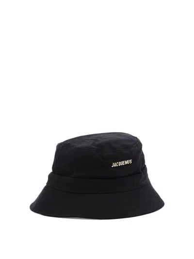 Jacquemus Gadjo Knotted Bucket Hat In Black