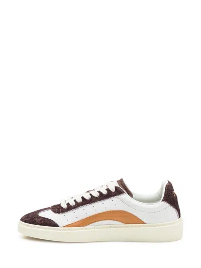 Dsquared2 Sporty Sneaker With Contrast Panel Design In White