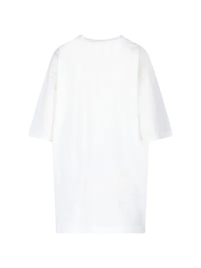 Dolce & Gabbana Women White Crew Neck T-shirt With Maxi Print On The Front In Cotton Woman In White