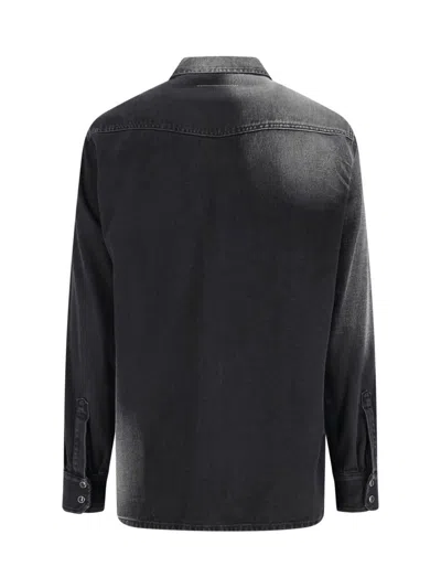 Mm6 Maison Margiela Western Style Denim Shirt Pockets In Black