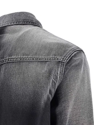 Mm6 Maison Margiela Western Style Denim Shirt Pockets In Black