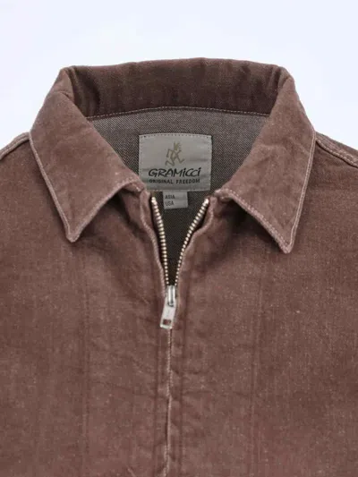 Gramicci Panelled Zip-up Shirt Jacket In Brown
