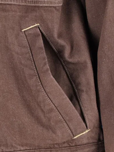 Gramicci Panelled Zip-up Shirt Jacket In Brown