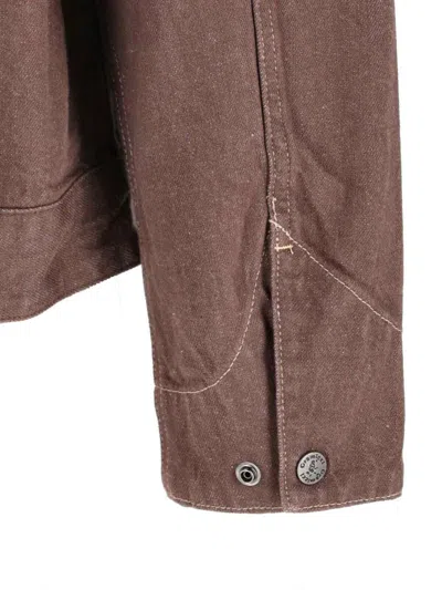 Gramicci Panelled Zip-up Shirt Jacket In Brown
